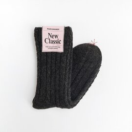 MARCOMONDE｜wholegarment wool socks black/靴下 ソックス ラムウール