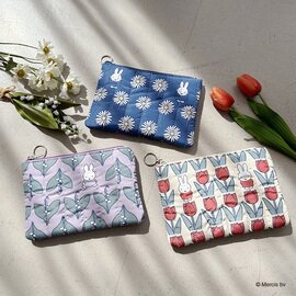 Finissage|花柄プリントに心躍る ミッフィーキルティングフラットポーチ miffy / クリスマス