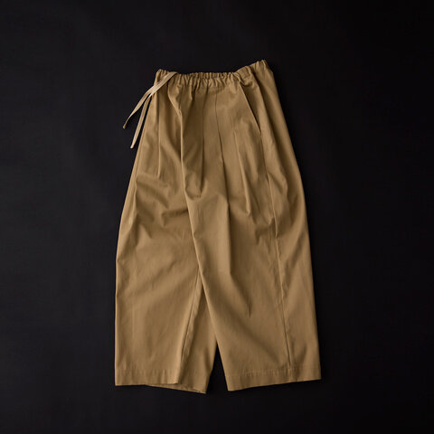 STAMP AND DIARY|プレミアム60/2コットンギャバ ウエストタックワイドパンツ91cm丈