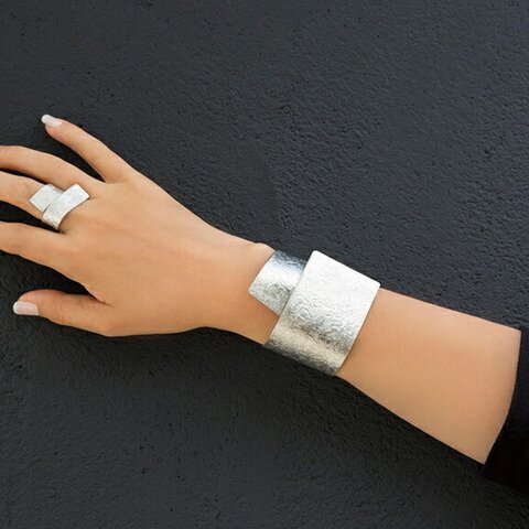 NAGAE+|ブレスレット シルバー 錫(すず)でできたアクセサリー バングル フリーサイズ 10mm幅 20mm幅 40mm幅 50mm幅 60mm幅 ユニセックス ナガエプリュス
