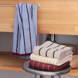 bon moment|コットン100% 高密度 ストライプタオル フェイスタオル / 大判バスタオル