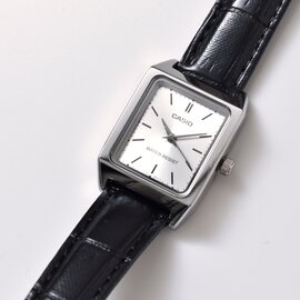 CASIO｜スクエアケースレザーベルト腕時計 ltp-v007l-rf