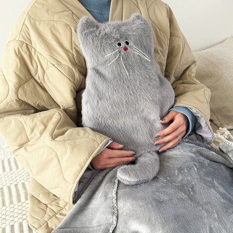 Finissage|きょとん顔ねこのブランケットインクッション