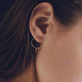 les bon bon|double hoop pierce ピアス 10金 フープ
