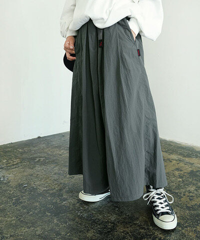 Gramicci|NYLON FLARE PANT ナイロンフレアパンツ レディース ボトムス キャンプ フェス ワイド スカーチョ スカンツ g2sw-sk034