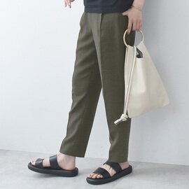 kauliina|さらっと快適 リネンタッチ ドロストタックテーパード / さらさらリネンタッチ
