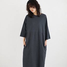 Mochi｜organic cotton ＆ linen layered one piece [sumi]
