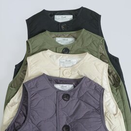 Brocante|キルトコクーンジレ 波状キルト キルティング 中綿 ノーカラー ベスト Quiltcocon gilet 38-265X ブロカント