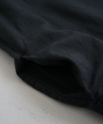 Mochi｜organic cotton ＆ linen layered one piece [sumi]