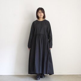 ichi Antiquités|Cotton Typewhiter Gather Dress