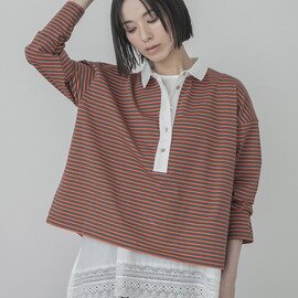T.Tutie.|コットンボーダーポロシャツ/Tシャツ・ボーダー・ポロシャツ・プルオーバー・コットン・綿