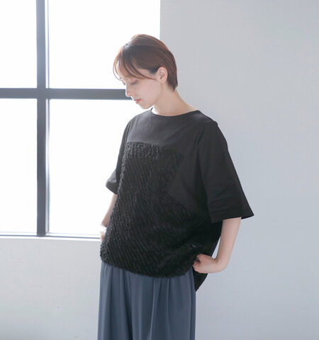 NOMBRE IMPAIR|カットジャガード コンビ 切替 ドルマン プルオーバー 01-1-08-229-5-1-yo