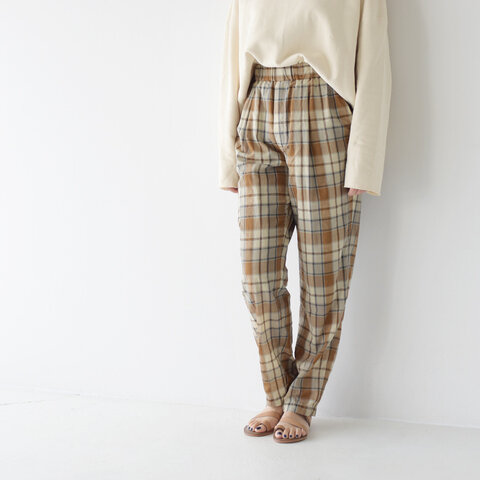 unfil|セミシアーウールボイルドトラウザーズ semi-sheer wool-voile trousers ストレートシルエットウールチェックイージーパンツ WZSP-UW112 アンフィル