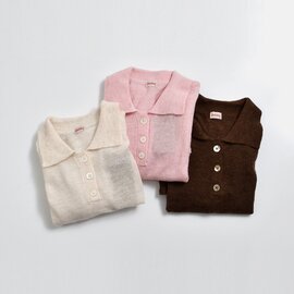 Healthknit|モヘアブレンド 長袖 ニットポロ hr26f-l460