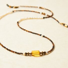 IRIS47｜amber glass chain necklace　グラスチェーン　ネックレス　べっ甲