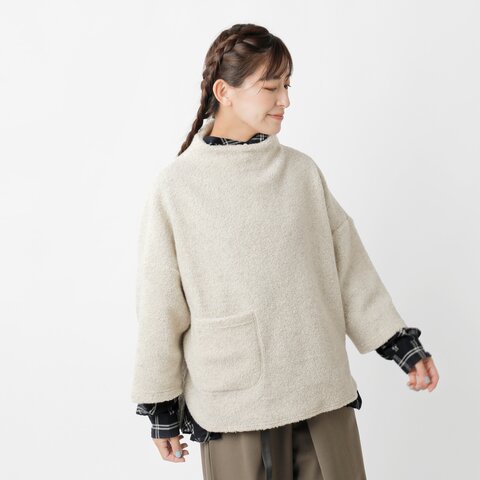 tumugu|シープ パイル ニット ボトルネック プルオーバー tc22314-tr