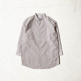 MUYA｜ドロップショルダー ロングシャツ/Brown stripe/No.2470