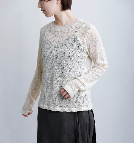 mizuiro ind|レース クルーネック Tシャツ 1-210080