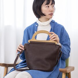 Kanmi｜なめらか木製持ち手の「Kiki 2WAY バッグ」【B20-45】