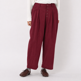 TUTIE.|コットンリネンキャンバス起毛タックパンツ