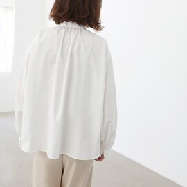 Mochi｜ cotton silk gather blouse [off white]