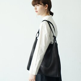 Mochi｜square shoulder bag (black) 鹿革/スクエアショルダーバッグ