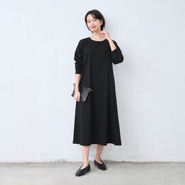 TOKYO BASIC|強撚糸コットン100% リブ使い ワンピース|長袖ワンピース フォーマルワンピース