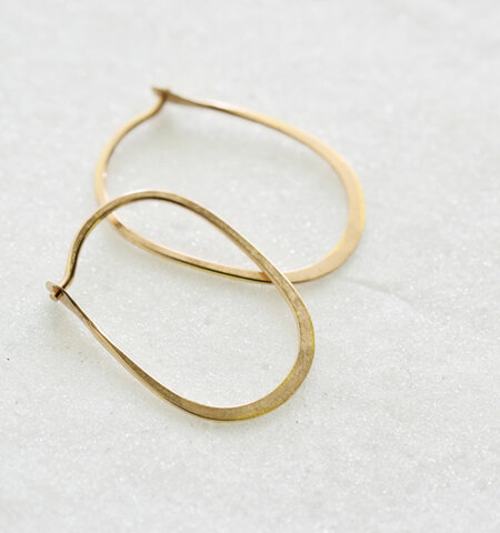 Melissa Joy Manning｜14kt オーバル フープ ピアス“Oval Hoops Small” p-o-01-ms ギフト 贈り物