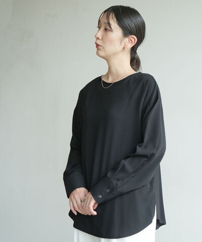 【SALE 20%OFF】Praia | エアリーブラウス・カフスプルオーバー レディース トップス プルオーバー 長袖 leq-2617