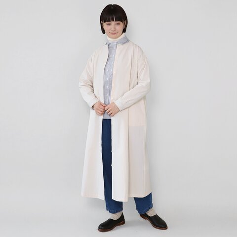 mumokuteki｜コットン素材の袖リブシャツワンピース