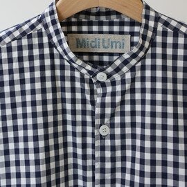 MidiUmi｜band collar wide shirt