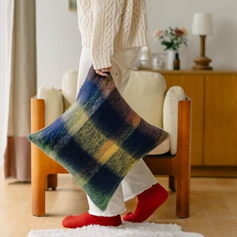 Orné de Feuilles|オリジナル・チェッククッションカバー