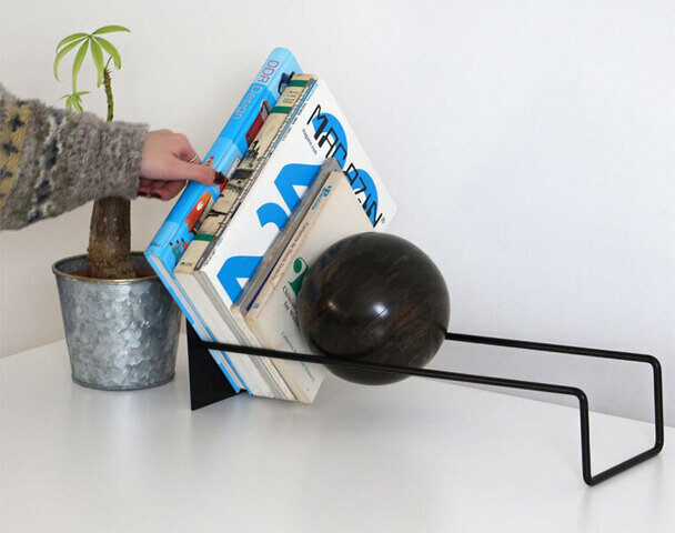 HERE by DETAIL|Slope Book End Black スロープブックエンド ブラック