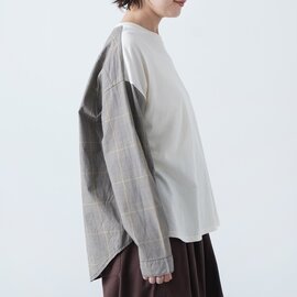 NATURAL LAUNDRY|先染めパネル シャツプルオーバー | 7264C-033