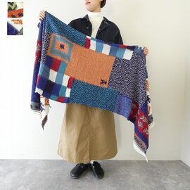KAPITAL|【ご予約受付開始前!※11月から受付開始!】縮絨ウール村ギャベマフラー(EK-1465XMB)