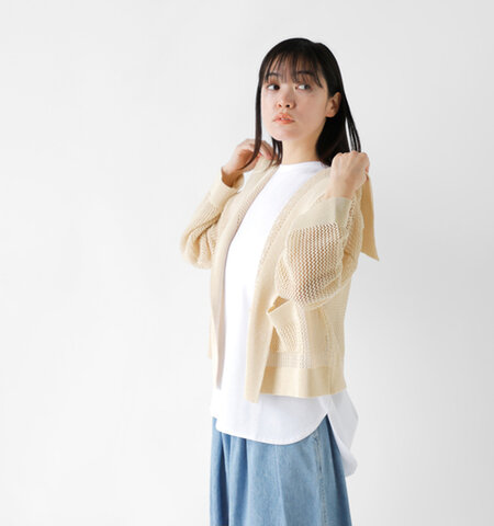 enrica｜和紙 ブレンド メッシュ セーラーカラー ボレロ knit183-tr