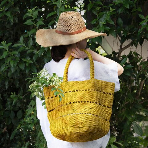 Made in Mada|ラフィアバッグ ALICE MM 3 LACE|かごバッグ トートバッグ