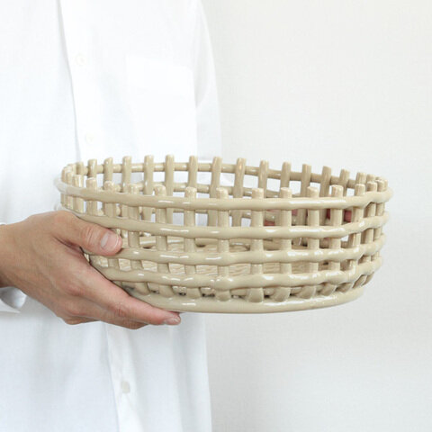 ferm LIVING｜Ceramic Basket（セラミックバスケット/センターピース）　日本正規代理店品【受注発注】