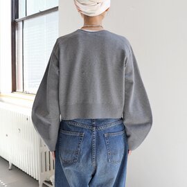 unfil｜stretch organic cotton cropped cardigan ショート丈カーディガン