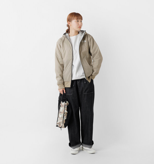 model mayuko：168cm / 55kg
color : sand taupe×mix gray / size : M