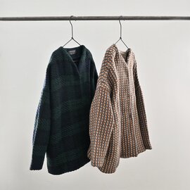 john branigan|チェック編みニットジャケット