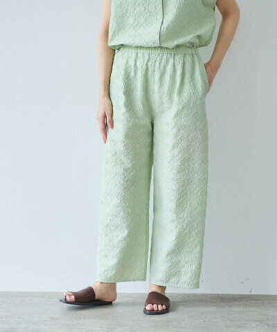 yuni|単色刺繍wide pettit pants 1701PT012261