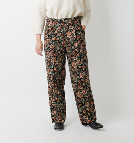 chimala|フローラル ヘリンボーン トラウザー パンツ cs40-wp15b-kr