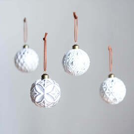 ANTRY|No.26 Arabica silver 8cm | ガラスオーナメント 4個入り | クリスマスオーナメント