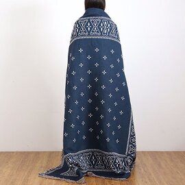 HERE by DETAIL|Bandana Throwket "Paisley Navy" バンダナ スローケット " ペイズリー ネイビー " ラグマットとしても使える大判スローケット