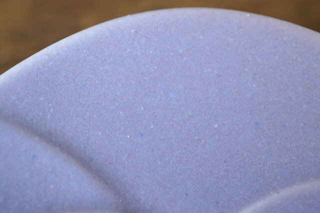 細かい鉄点や青い点、凹凸が見られます。釉薬が結晶化した白い斑点が見られるものもあります。