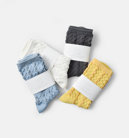 en Lille|コットン ショートソックス 靴下 “さざなみ” el-24102-tr