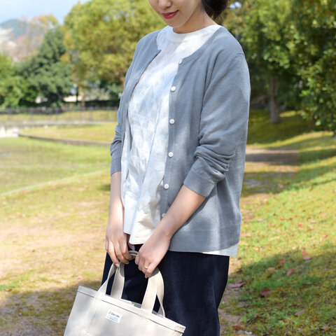 mao made|UVカットリネンクルーネック長袖カーディガン 011101 マオメイド
