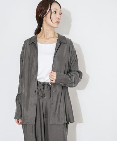 MIDIUMISOLID|relax curpo shirt リラックスキュプラシャツ トップス レディース オーバーシャツ 3-132218