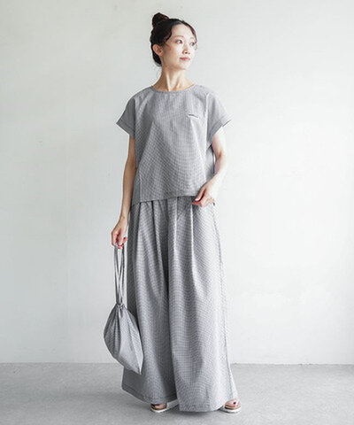 THOUSAND MILE|FRENCH SLEEVE SHIRT & LONG PANTS SET HIGH AIR PERMEABILITY フレンチスリーブシャツ ロングパンツセット 3点セット tm261ck00362